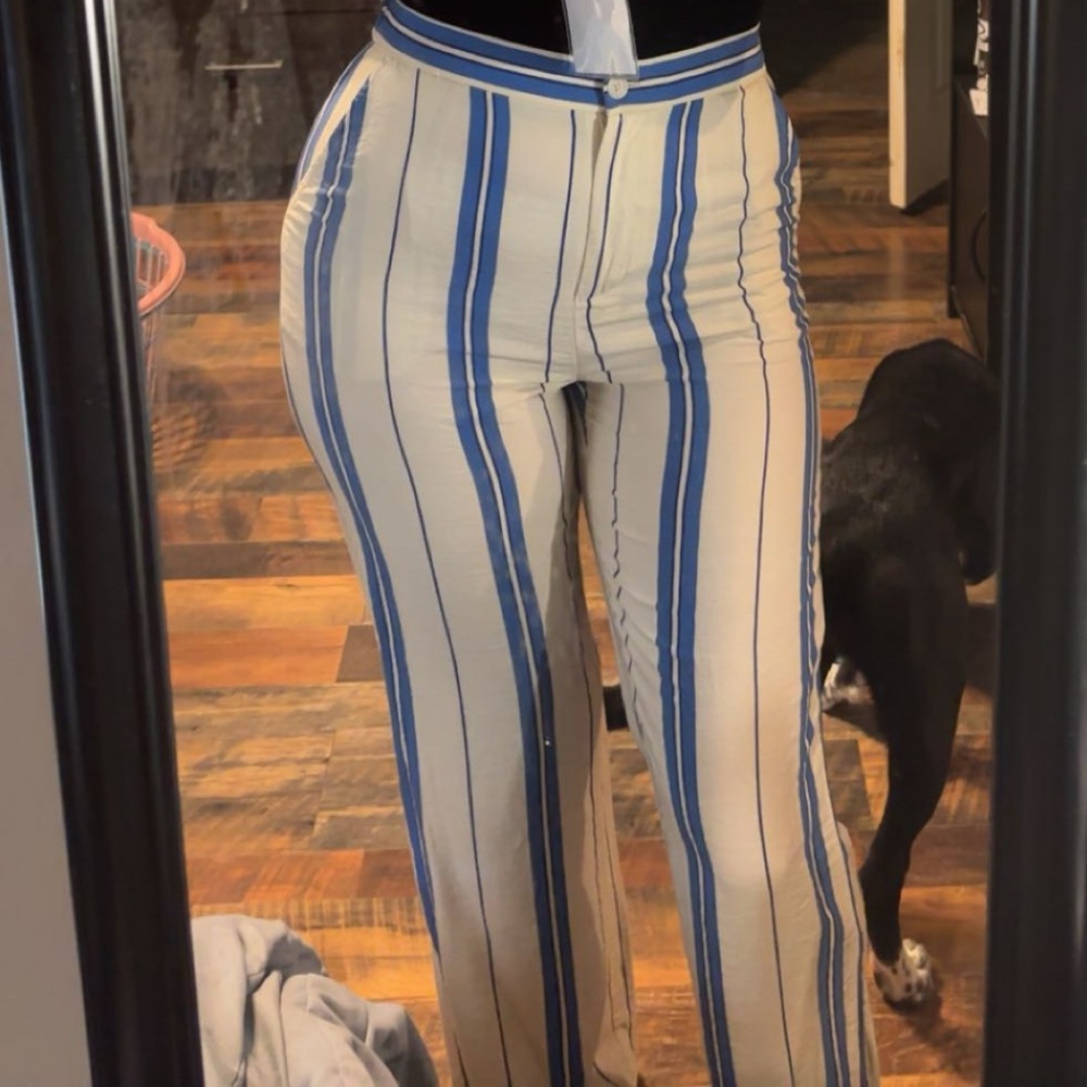 Striped Blue and White Pants